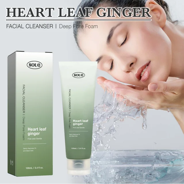Facial Cleanser Heartleaf Succinic Moisture Cleansing Foam Deep Cleaning Oil Control Pore Soothing Korean Cosmetic Skin Care 3