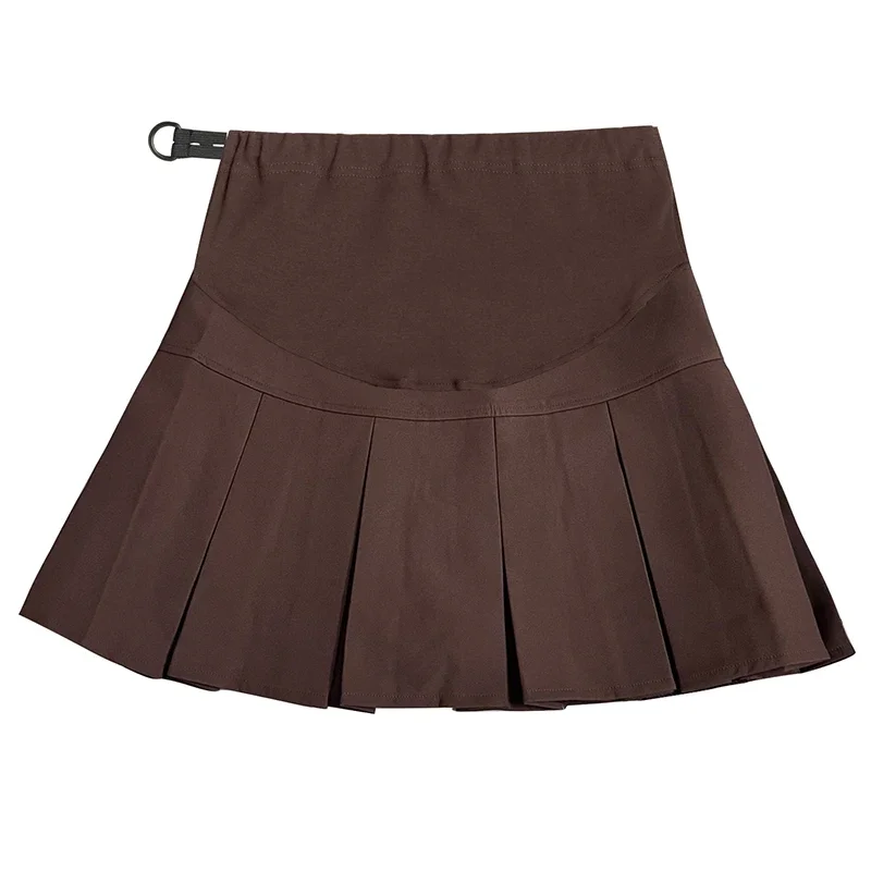 1030# Autumn Winter Woolen Maternity Skirts Pleated A Line Elastic Waist Belly Clothes for Pregnant Women Hot Pregnancy Shorts