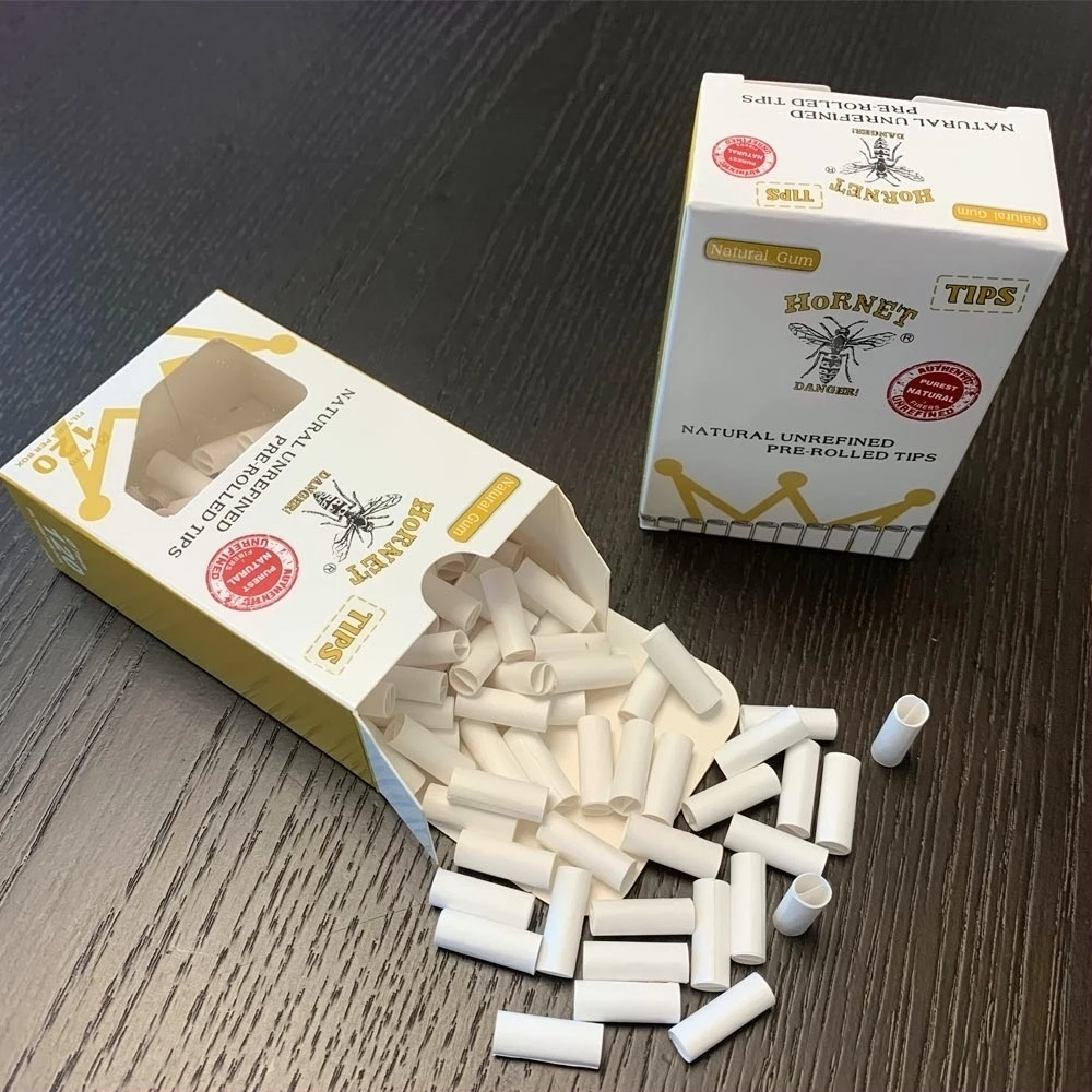 HORNET DANGER 150 x Natural Gum 5MM /6MM Slim Rolling Paper Pre Rolled Natural Tips Unrefined Cigarette Rolling Paper
