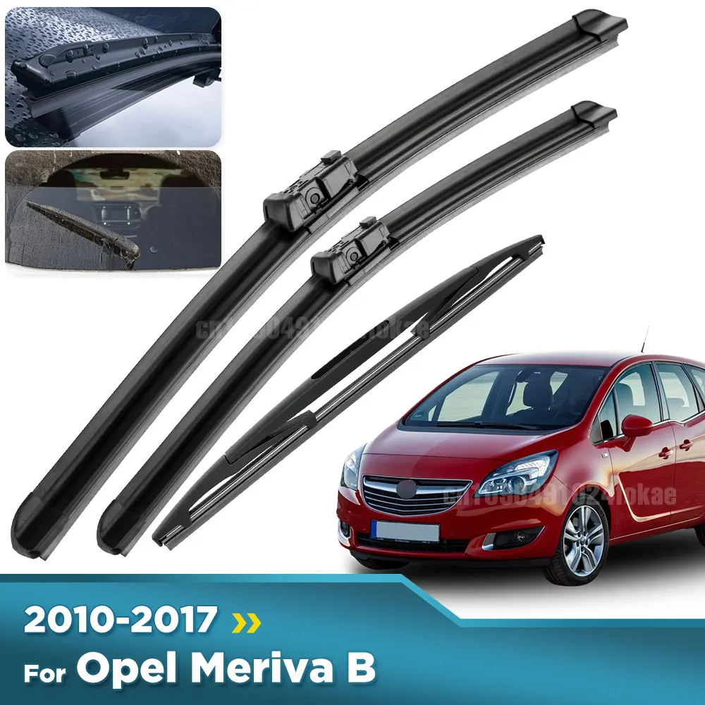 Limpiaparabrisas Delantero Y Trasero Para Opel Meriva B (2010-2017) - Set Completo De Gomas Nuevas Gearzaar