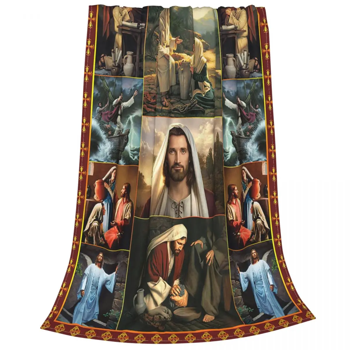 Jesus Virgin Mary Christian Catholic Blanket Fleece Winter Breathable Lightweight Thin Throw Blankets for Bedding Ca