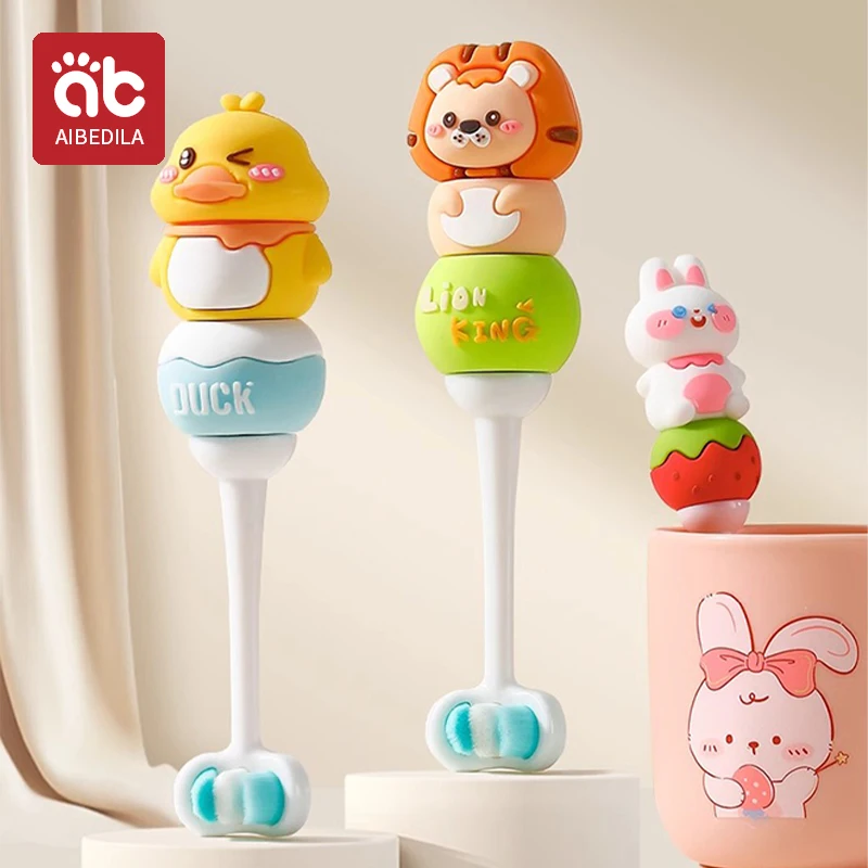 3D Stereo Three-Sided Toothbrush Ultra Fine Soft Hair Baby Toothbrush Tongue Scraper Deep Cleaning Health Oral Care Teeth Brush