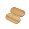 1/2pcs Bamboo Vanity Tray Bathroom Counter Tray for Organizing Bottles Candle Perfume Decorative Small Oval Platter 1