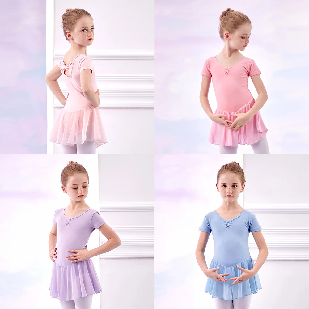 Ballet Leotards for Girls Dance Leotard with Skirt Toddler Ballet Outfit Bow Back (Little/Big Kid) ballet leotard dance leotard girls dance costumes
