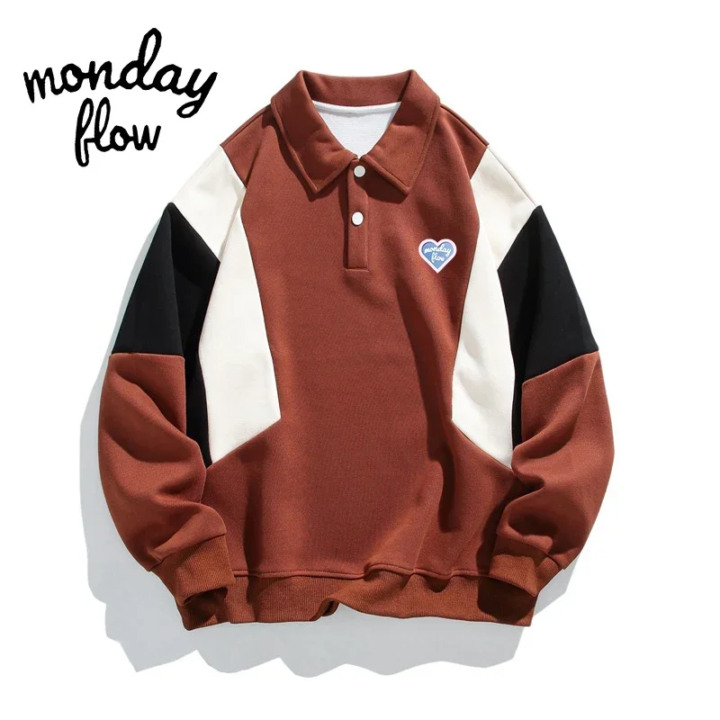 남성용 통기성 코튼 바텀 골프 스웨터, 야외 긴팔 폴로 넥 골프 상의, Monday Flow 용수철/가을, 신상 골프 의류