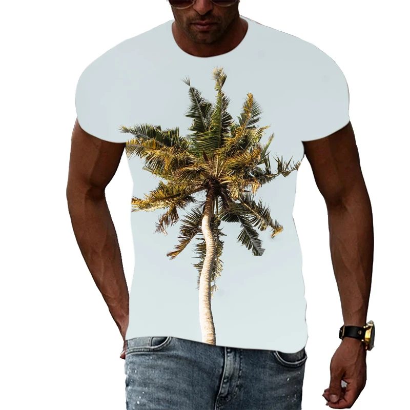 Neutral Palm tree-print jersey T-shirt