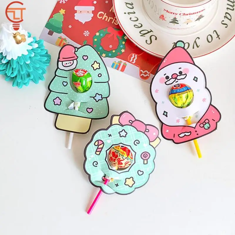 

5Sheet (1Sheet=6pcs) Christmas Candy Package Card Cartoon Snowman Deer Lollipop Biscuits Decoration Kids Gift Party DIY Supplies