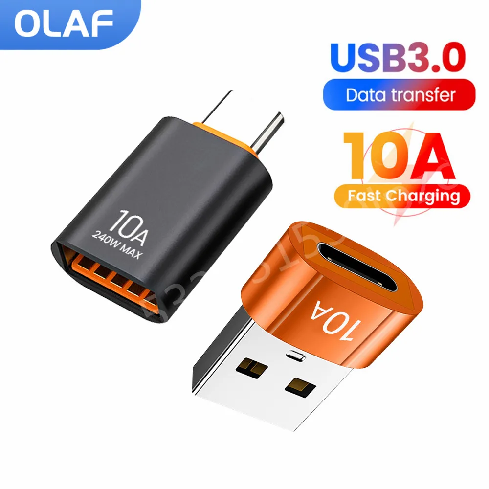 QIANRENON PD - Adaptador USB C A USB 3.1 OTG De 120 W, ángulo En