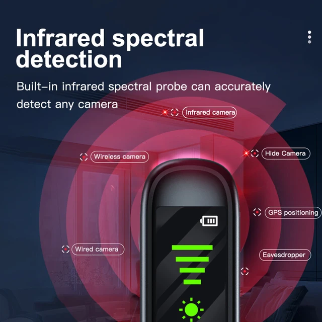 GPS Tracking Detector 4 Levels Sensitivity Device Detector Anti-Positioning Listening Device Finder for Hotels Travel Office Car 5