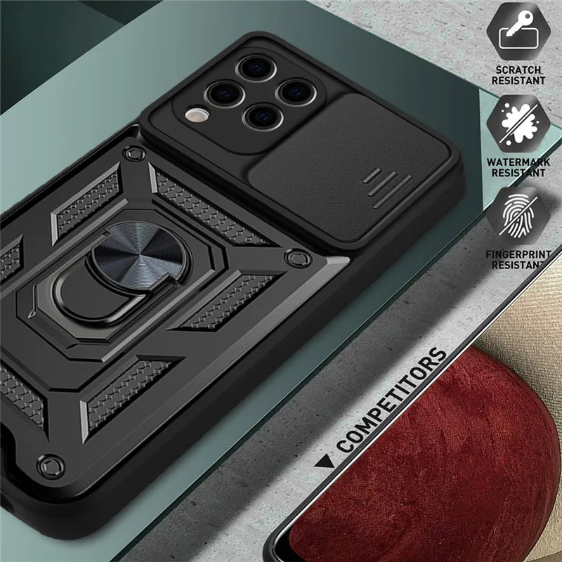 For Samsung Galaxy A12 A22 A32 A42 Case Armor Shockproof Cases For Galaxy A52 A72 A52S Camera Protection Ring Holder Cover