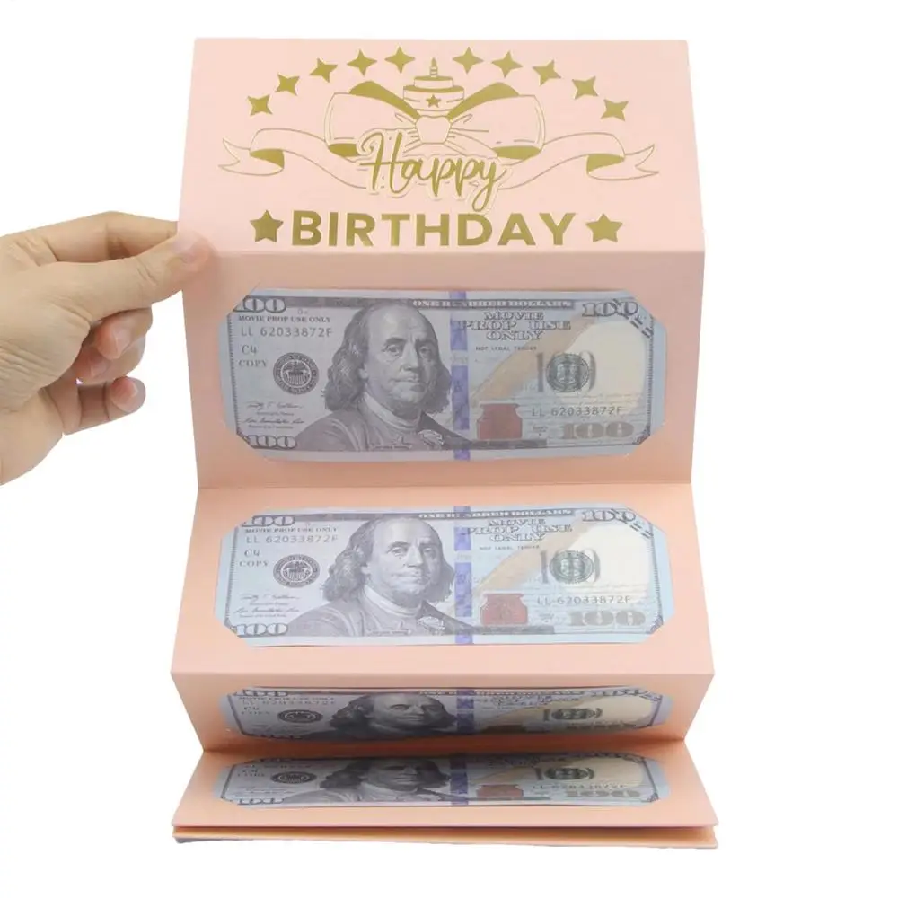 Creative Birthday Wallet Greeting Card – Folding Cash Holder Red Envelope Style, Unique... - SKU BWGC0834 - UGI Packaging