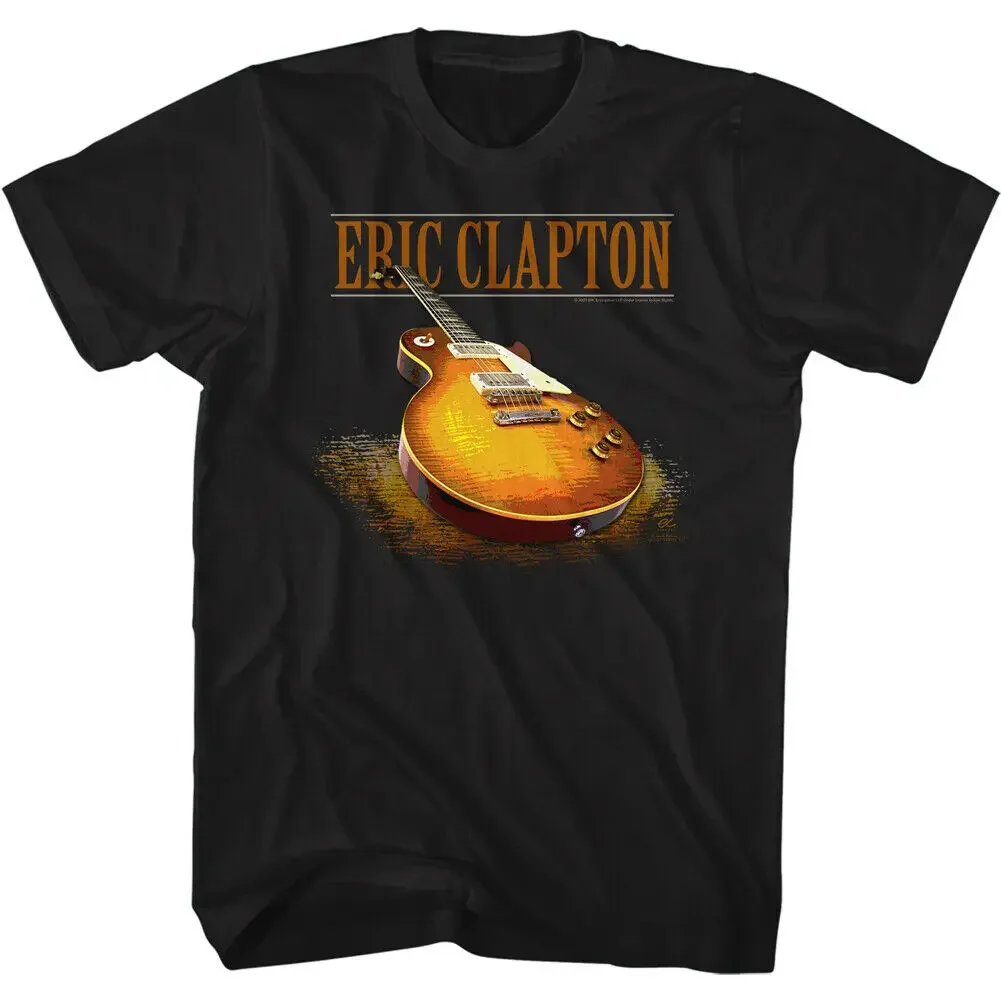 Eric Clapton Gibson Les Paul Sunburst Maglietta Da Uomo Rock & Blues Music Merch