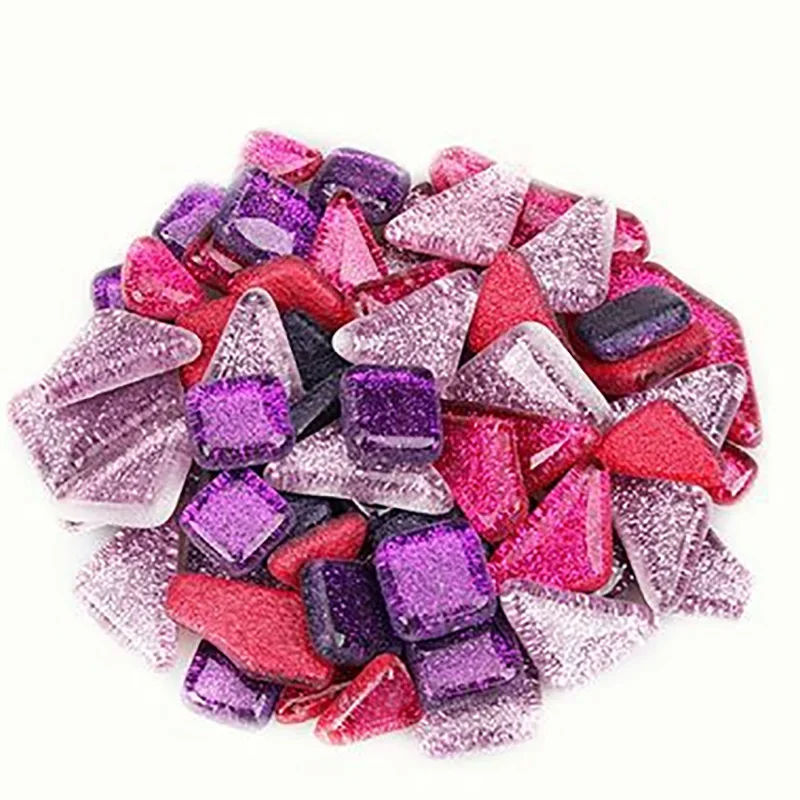 100Gram/Set Diy Irregular Glass Mosaic Stones Mosaic Glass Pebbles Crafts Material Puzzle For Diy Mosaic Making images - 6