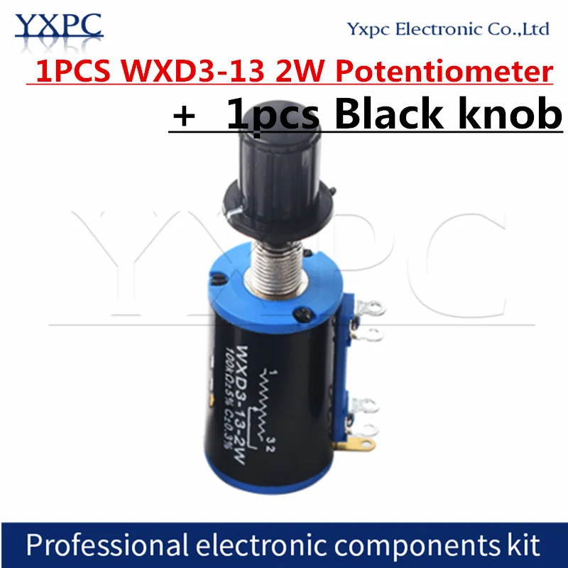 WXD3-13-2W +Knob 10K 100/200/220/470/680 ohm Multi-Turn Potentiometer 1K 2.2K 4.7K 5.6K 6.8K 47K 68K 100K rotary switch 1pcs
