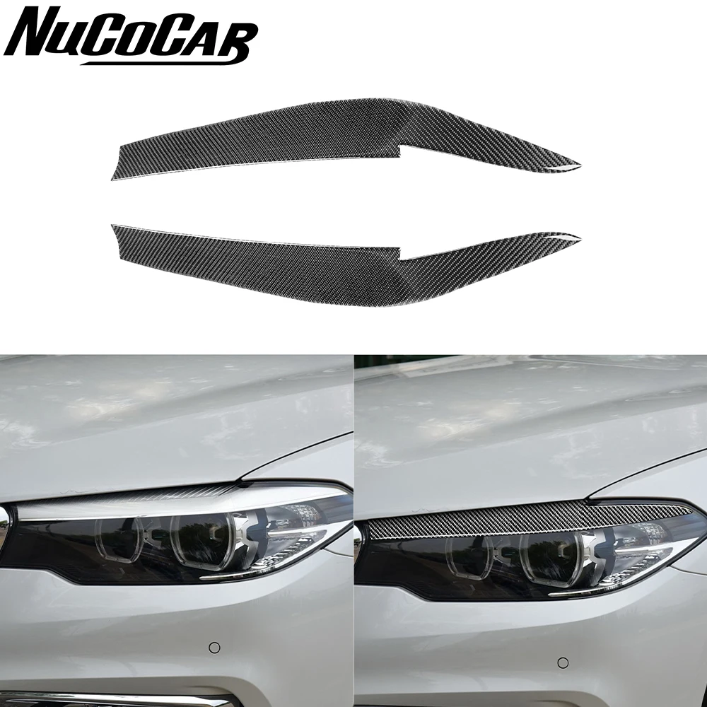 

For BMW 5 Series G30 G38 530i 540i M550i 2017-2020 Carbon Fiber Headlight Eyelid Headlamp Eyebrow Strip Trim Decal Carbon Cover