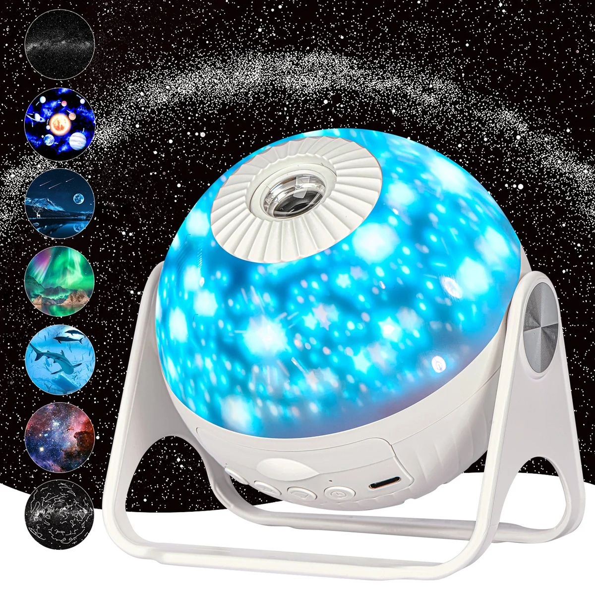 veilleuse-budgetaire-galaxy-budgetaire-d'etoiles-7-en-1-lampe-focalisable-rotative-a-360-°-planetes-aurora-constellation