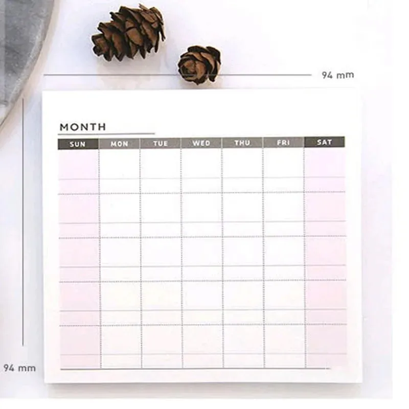 Simpatico quaderno con lista di controllo per agenda settimanale quadrata per piccoli mesi, per cose da fare, carta, blocco note, materiale scolastico per ufficio, cancelleria - immagine 3
