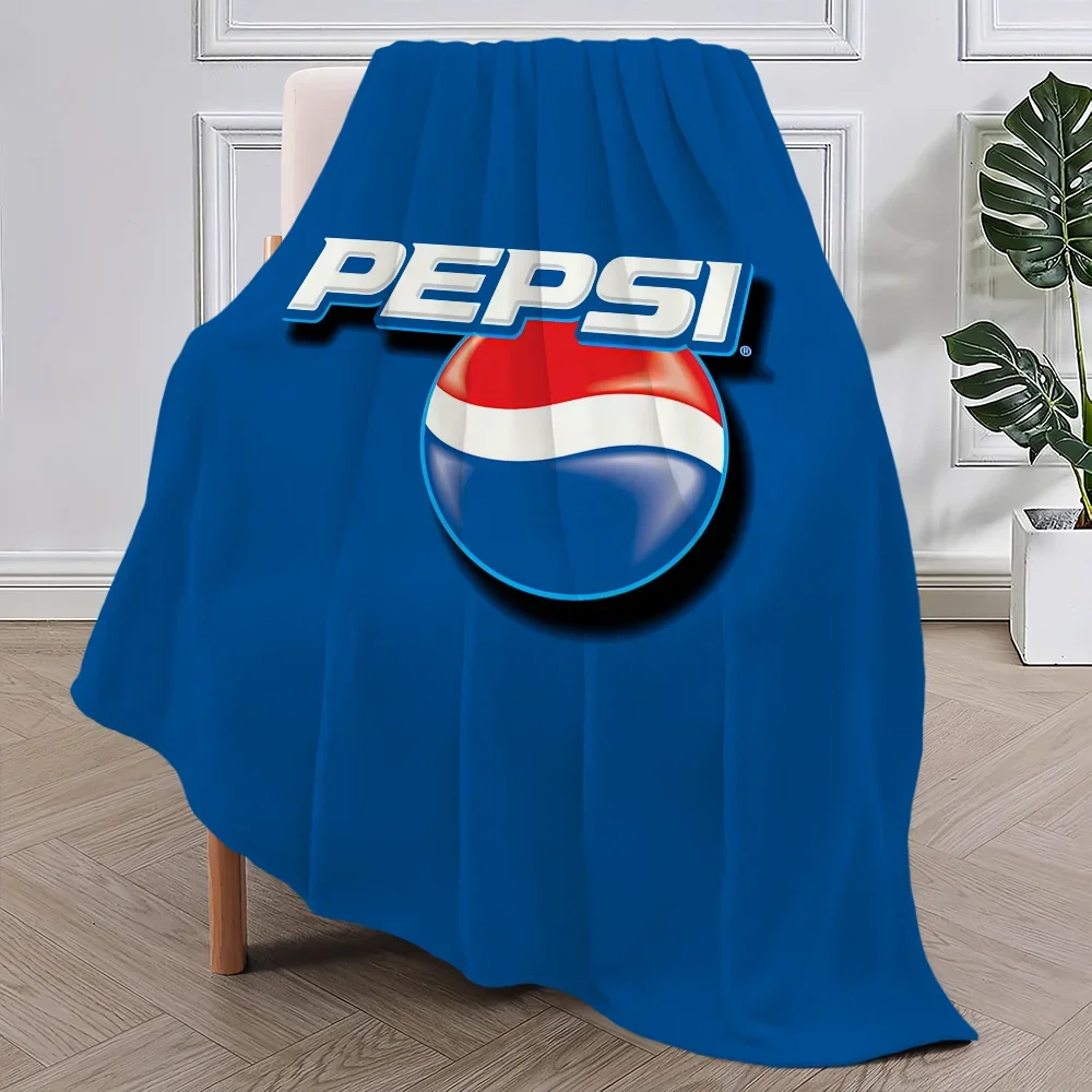Fashion Art P-pepsi C-cola Logo Blanket Plush Nap Sofa rug for Living Room Warm Office Bedroom Birthday Home Travel Kid Gifts 2