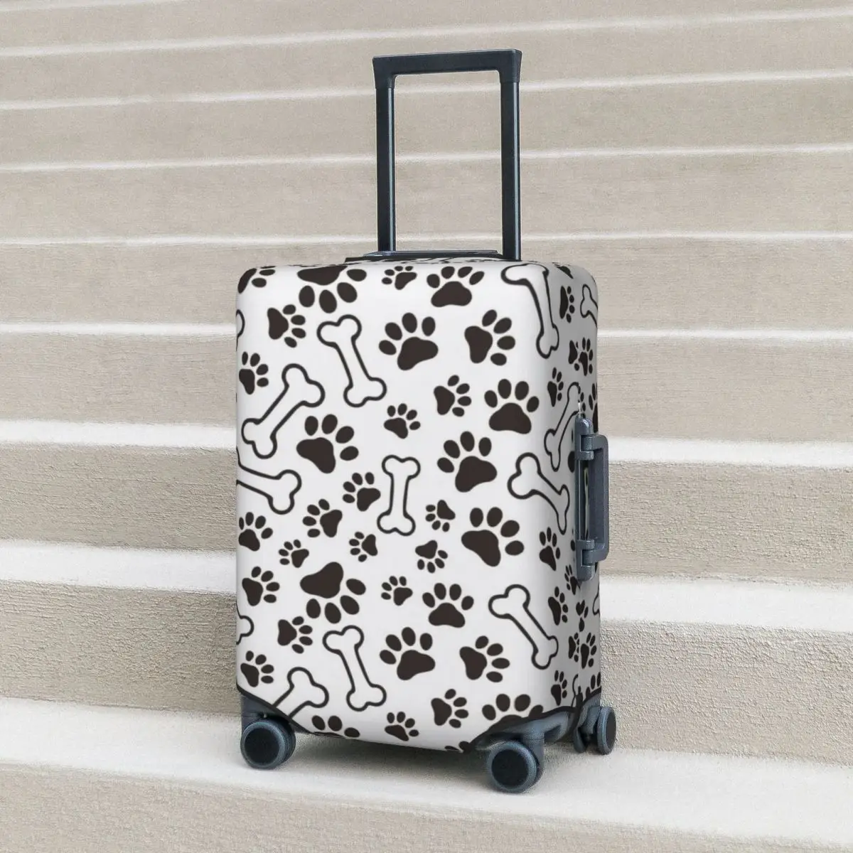 

Funny Dog Prints Suitcase Cover Vacation Animal Bone Paw Useful Luggage Supplies Travel Protector
