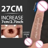 Faked Flesh thicken PenisFor Men Dildo Extender Condoms Cock Rings Sleeve Sex Toys for male Cock Enlargement Pump 27CM long 1
