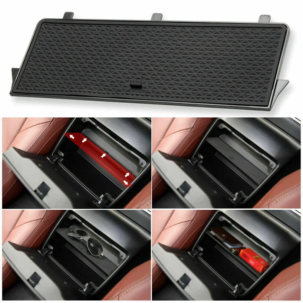 

1pc Black Car Central Armrest Box Storage Divider Plate ABS Plastic Partition Suitable For Mazda MX-5 RF 2015-2019