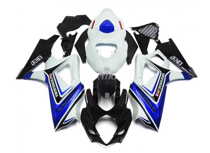 

Injection Mold New ABS Motorcycle Fairings Kits Fit For SUZUKI 1000 K7 2007 2008 Bodywork Set Custom Blue White