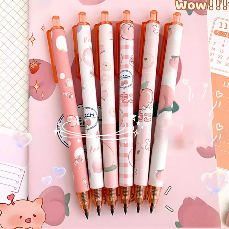 Peach Eternal Non Sharpening Pencils Kawaii Mechanical Pencil Automatic Pens for School Korean Stationery Office Supplies