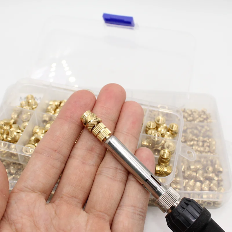 Hot Melt Nut Implanting Machine Threaded Knurled Heating Head Insertnut Implant Connector Copper Insert Nuts 3D Printer Plastic