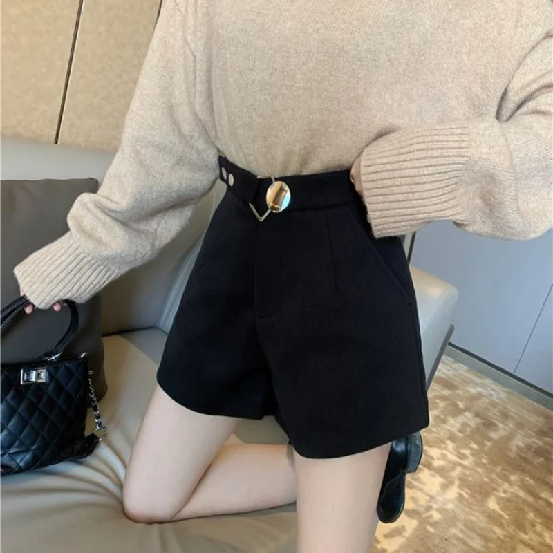Women's High Waist A-line Shorts Street Casual Pants New All-Match Youth Wide Leg Pants Fashion Vintage Clothing Spring Autumn