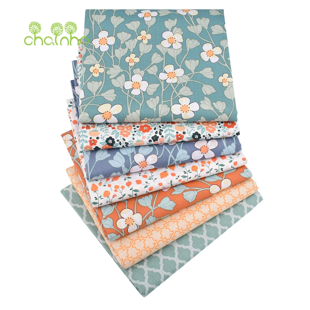 Chainho,Floral Series Printed Twill Cotton Fabric,Patchwork Clothes,DIY Sewing Quilting Home Textiles Material For Baby&Children