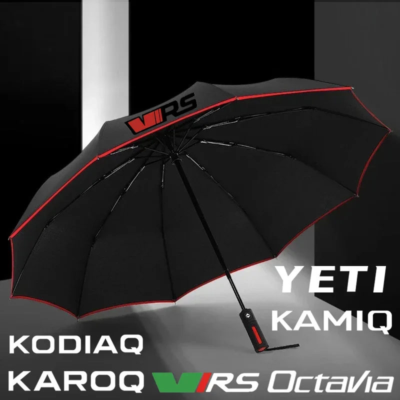 Car Automatic Folding Windproof Sunshade Umbrella for Skoda VRS Octavia Fabia Rapid Superb Kodiaq Scala Karoq Citigo Yeti Kamiq