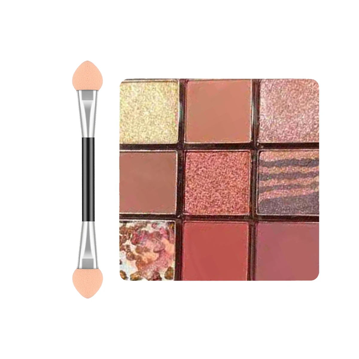 

Модная кисть для теней для век, макияж, двусторонняя губка, нейлоновый комплект, кисть для теней для век, используемая для косметики, косметика-аппликатор