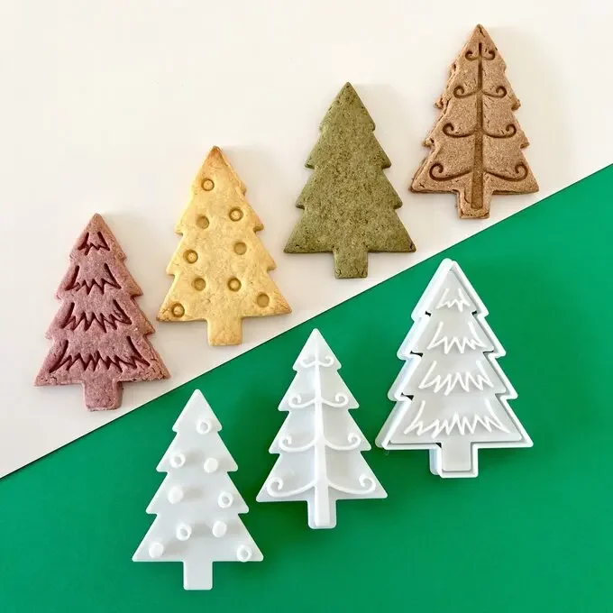 Christmas Tree Cookie Cutters Biscuit Mold Japanese Cute Cartoon Large and Small Fondant Tree Cutting Mold DIY Baking Tools cookie cutter baking mold cookie mould fondant cutter baking decorating tools