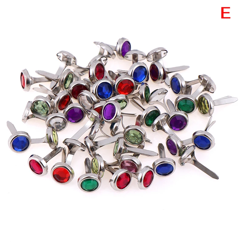 

50Pcs Embellishment Fastener Iron Round Metal Mini Brads For Scrapbooking Accessories DIY Handmade Crafts