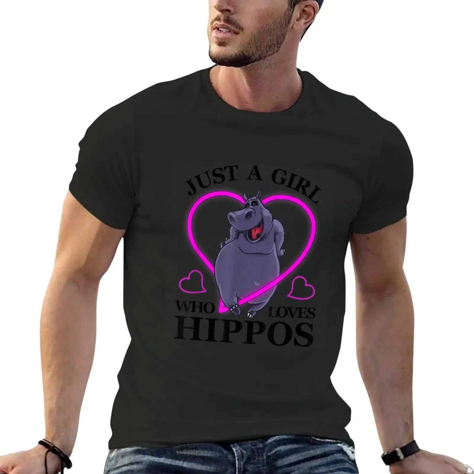 

Funny Hippopotamus Gift For Girls Women Hippo Lovers Kids 228 T-Shirt hippie clothes boys animal print shirt Men's t shirts
