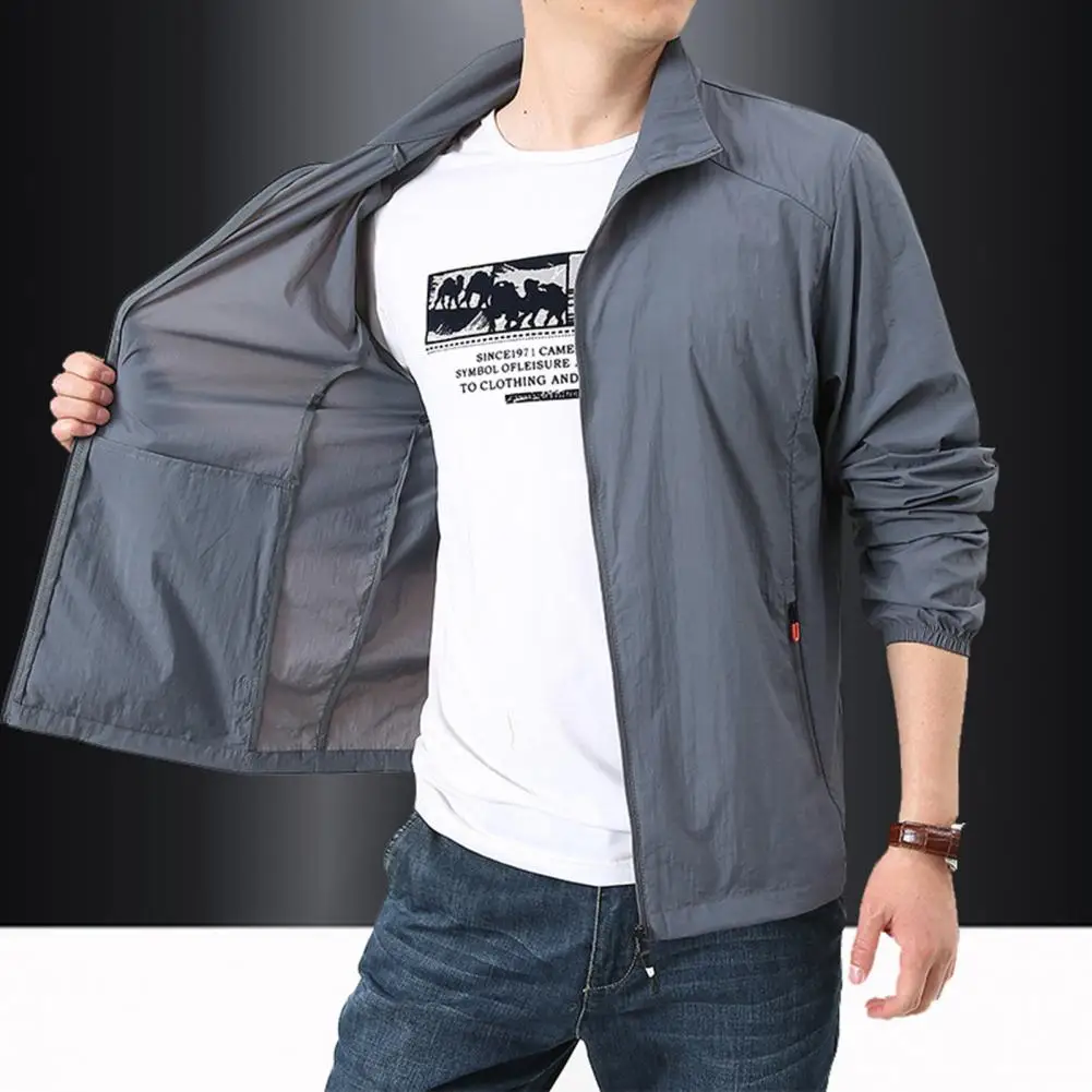 Lapel Coat Men's Outdoor Sun Jacket for Cycling Hiking Fishing Quick Dry Skin Coat for Sports Camping Active