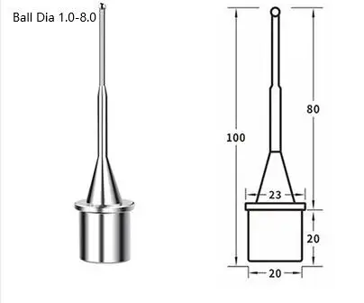 Sonda Per Macchina Spark, Pin Sensore, Sensore A Sfera, Barra Centrale Rigida, Barra Cercatore Bordi Taster, Diametro Sfera 1/2/3/4/5/6/8 Lunghezza Di