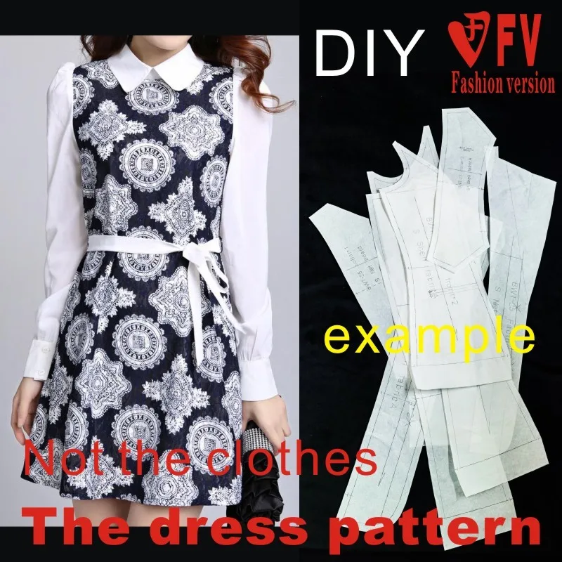 Garment pattern Dresses Sewing Pattern Template Cutting drawing Clothing DIY ((Not selling clothes)) BLQ- 102