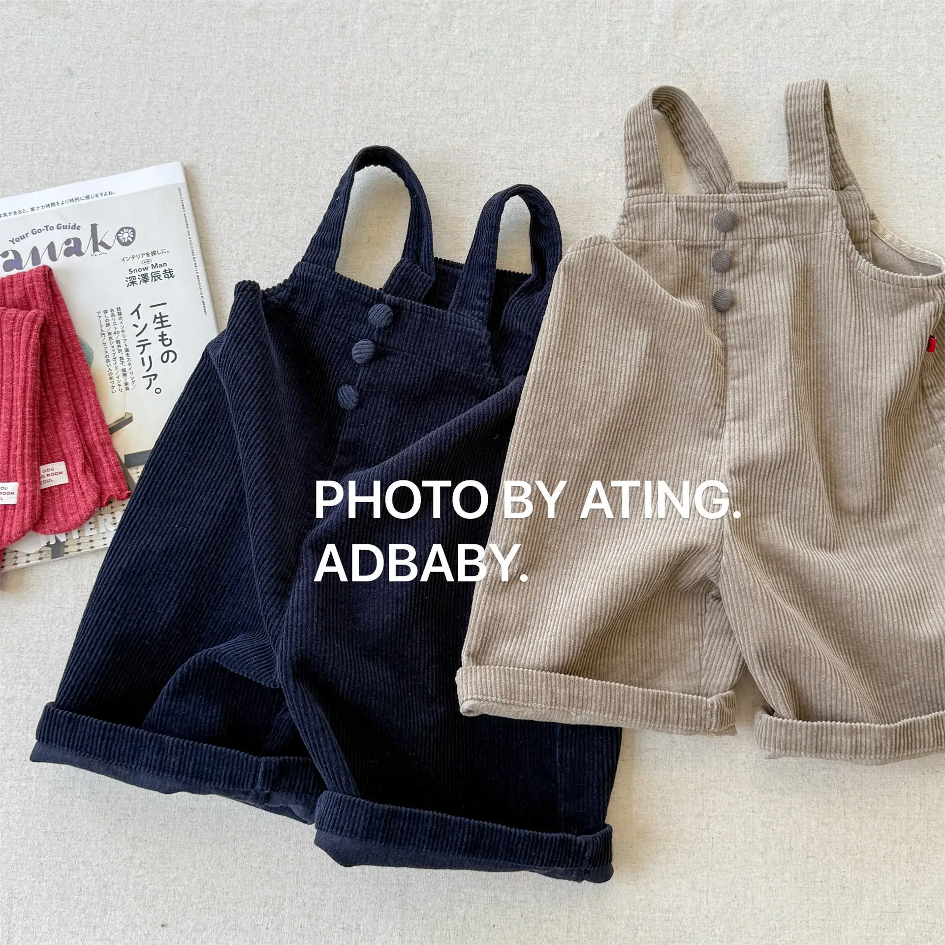 Corduroy Kids Overalls Suspender Pants for Girls and Boys