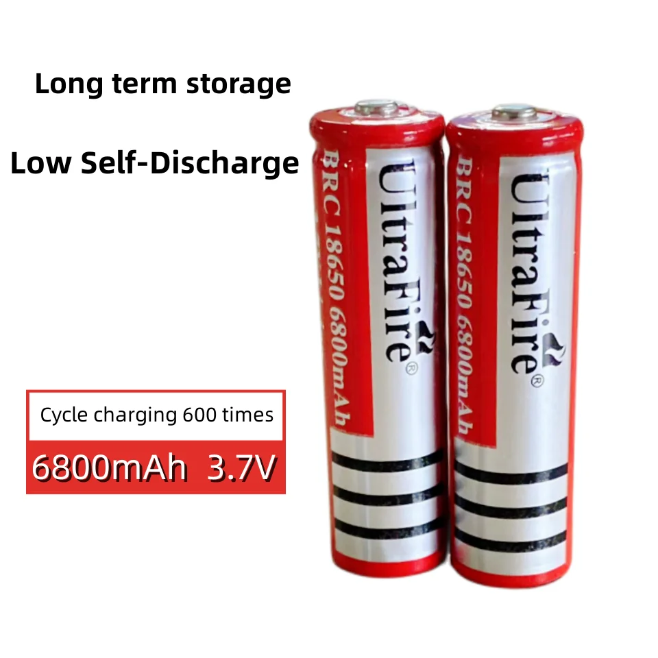 

18650 3.7V 6800mAh rechargeable lithium-ion battery for LED lights, flashlights, etc