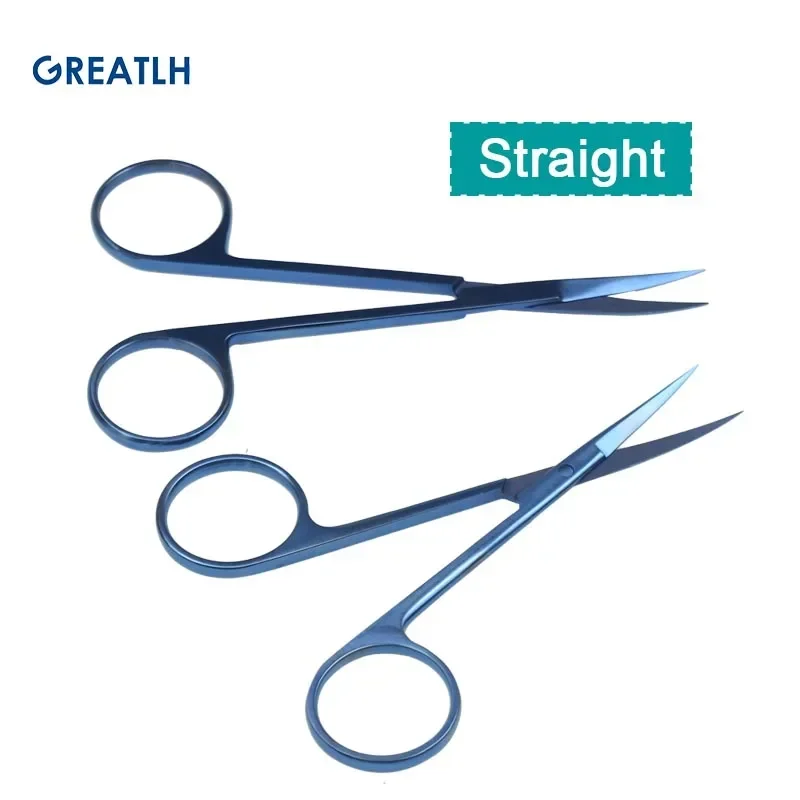 Ophthalmic Scissors Suture Scissors Titanium Alloy Straight Curved 9.5cm 11.5cm veterinary surgical instruments ophthalmic microsurgical scissors ophthalmic surgical instruments