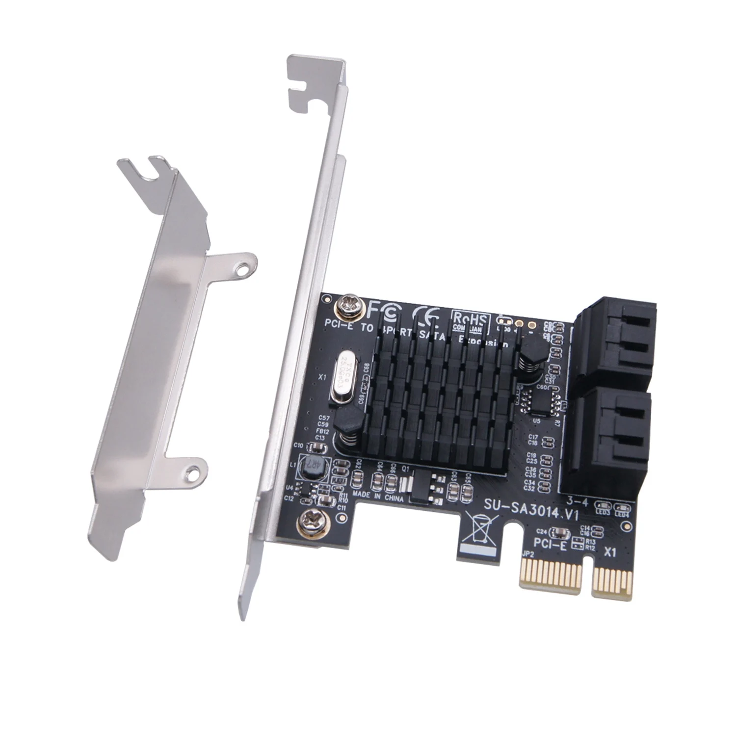 

SATAIII Extender 4-Port Expansion Card 6Gbps PCI-E 1X to SATA3.0 IPFS Hard Drive Riser Card for Window MAC Linux