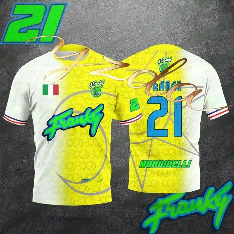 New Franco Morbidelli 21&49 오토바이 매니아 여름 남성 및 여성의 세련된 통기성 캐주얼 스타일 티셔츠