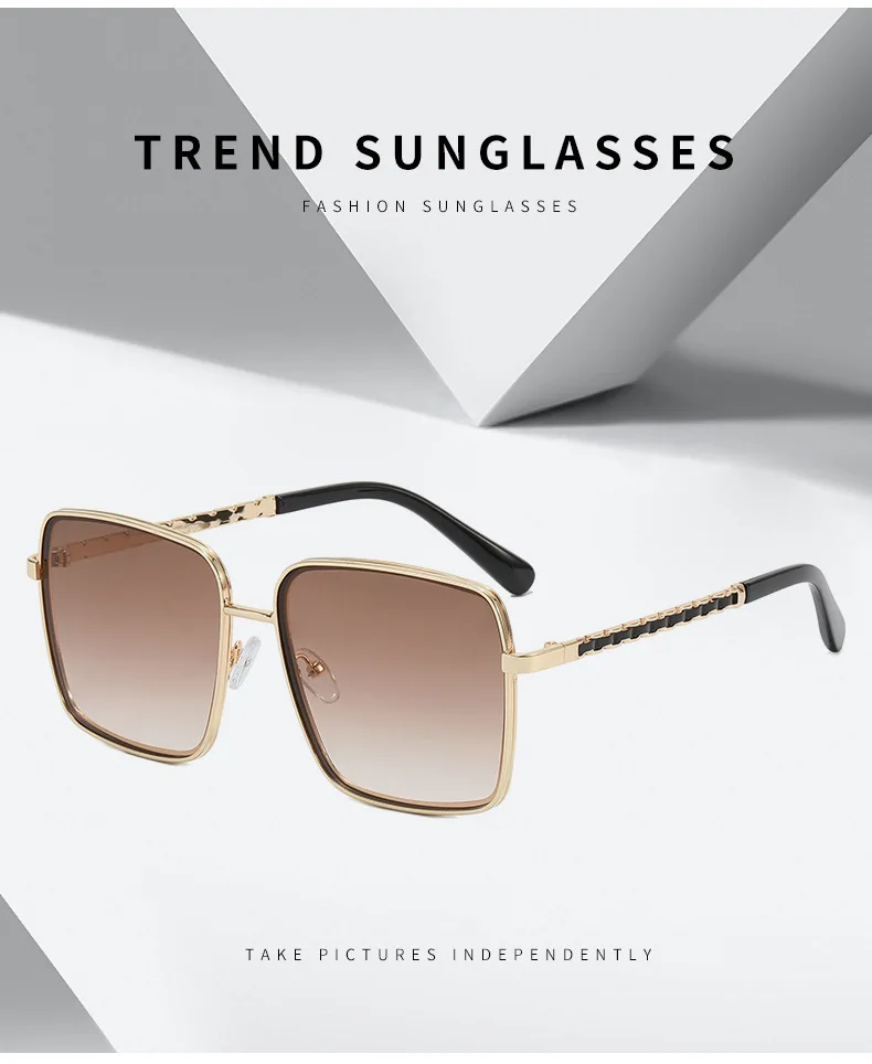 Óculos de sol femininos quadrados oversized vintage_voghion.com