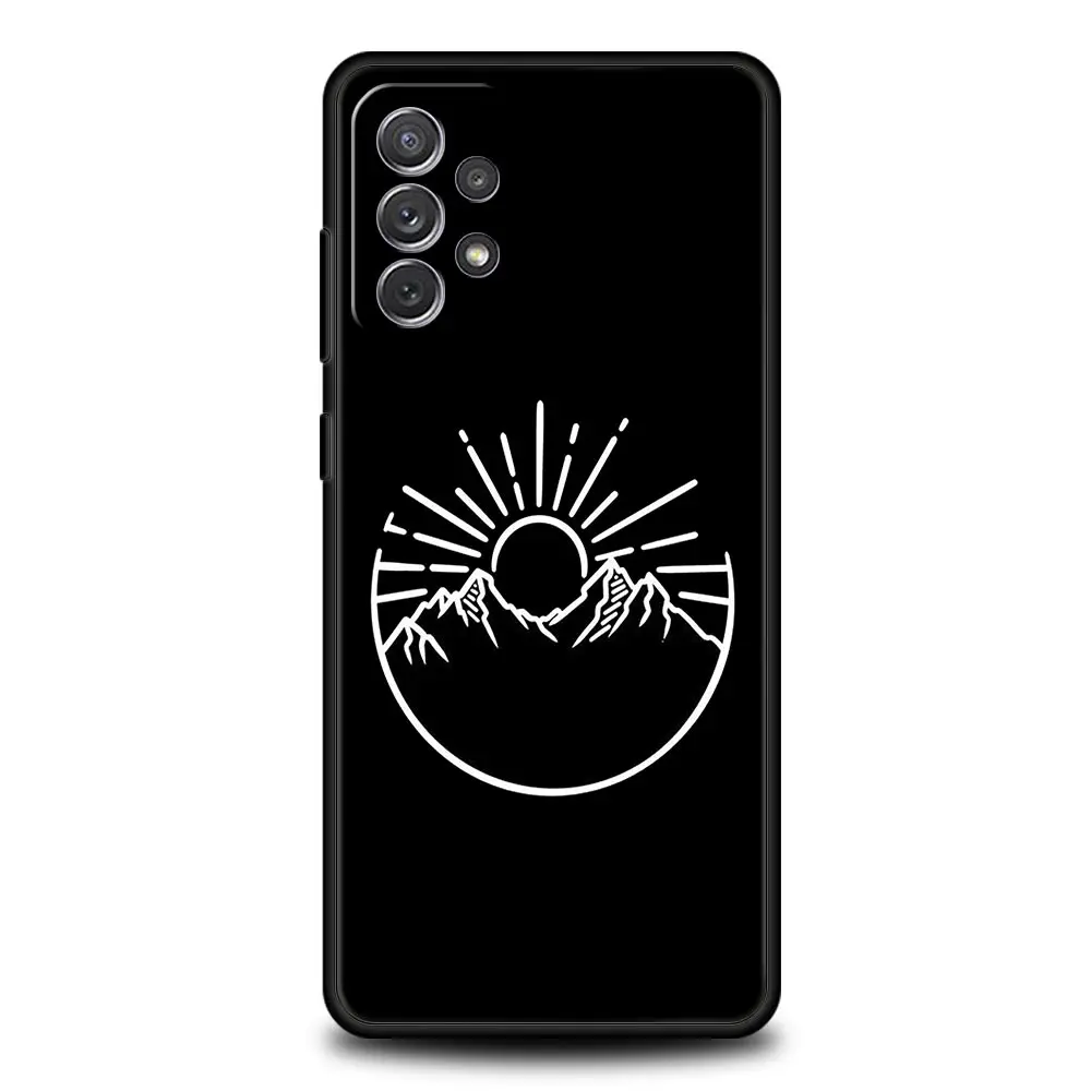 Line Mountain Scenery Sun Moon Phone Case Cover
