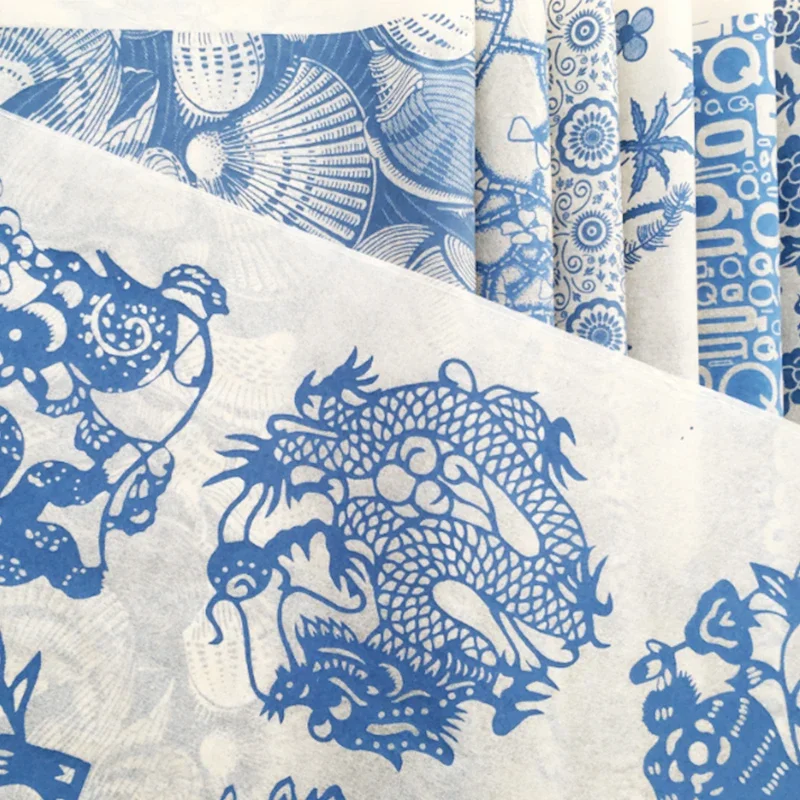 Pottery Ceramic Glaze Blue and White Decals High Temperature Transfer Paper DIY Painted Pottery Tools
