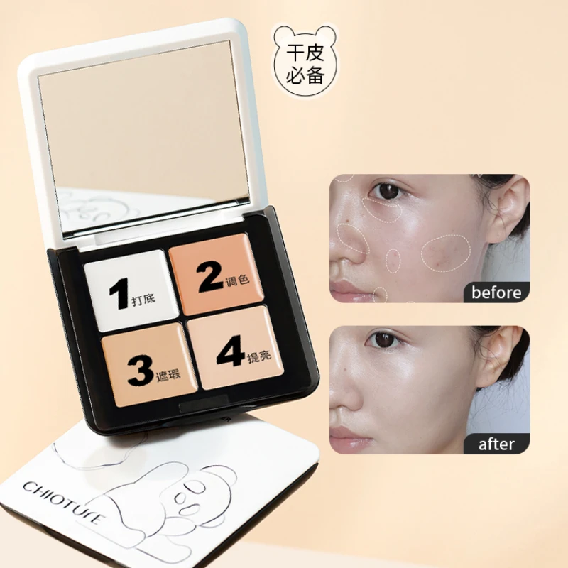 

Four-Color Concealer Dry Skin Cover Face Spots Acne Marks Dark Circles Moisturizing Concealer Plate