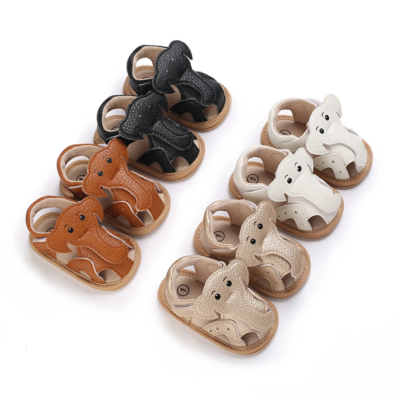 0-18 Months Baby Girls Boys Sandals Beach Shoes Cute Cartoon Elephant Non-Slip Soft Toddler Mules Slides Sandals Clogs Slipper