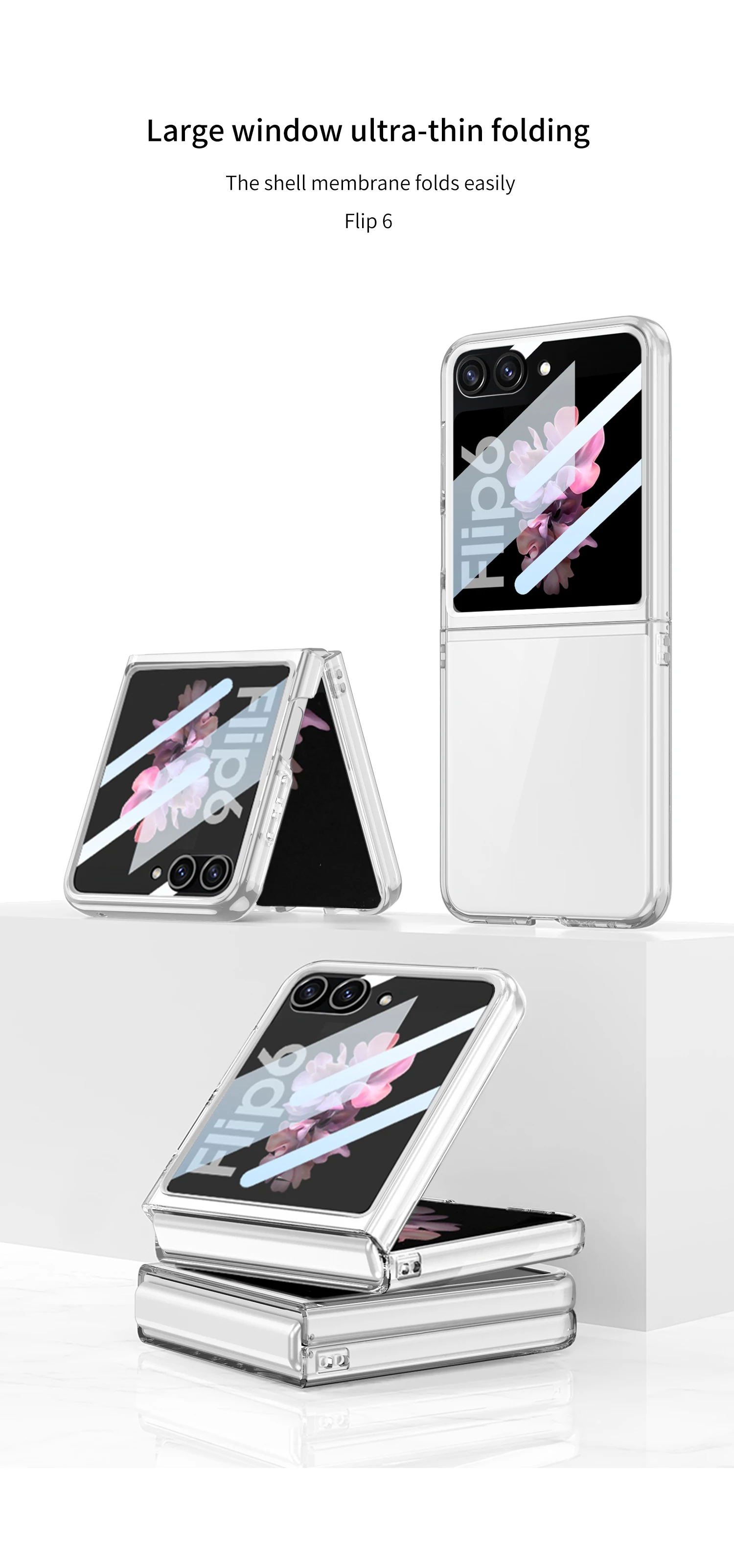Transparent Outer Screen Glass Case for Samsung Galaxy Z Flip 7 Ultra-thin Plast