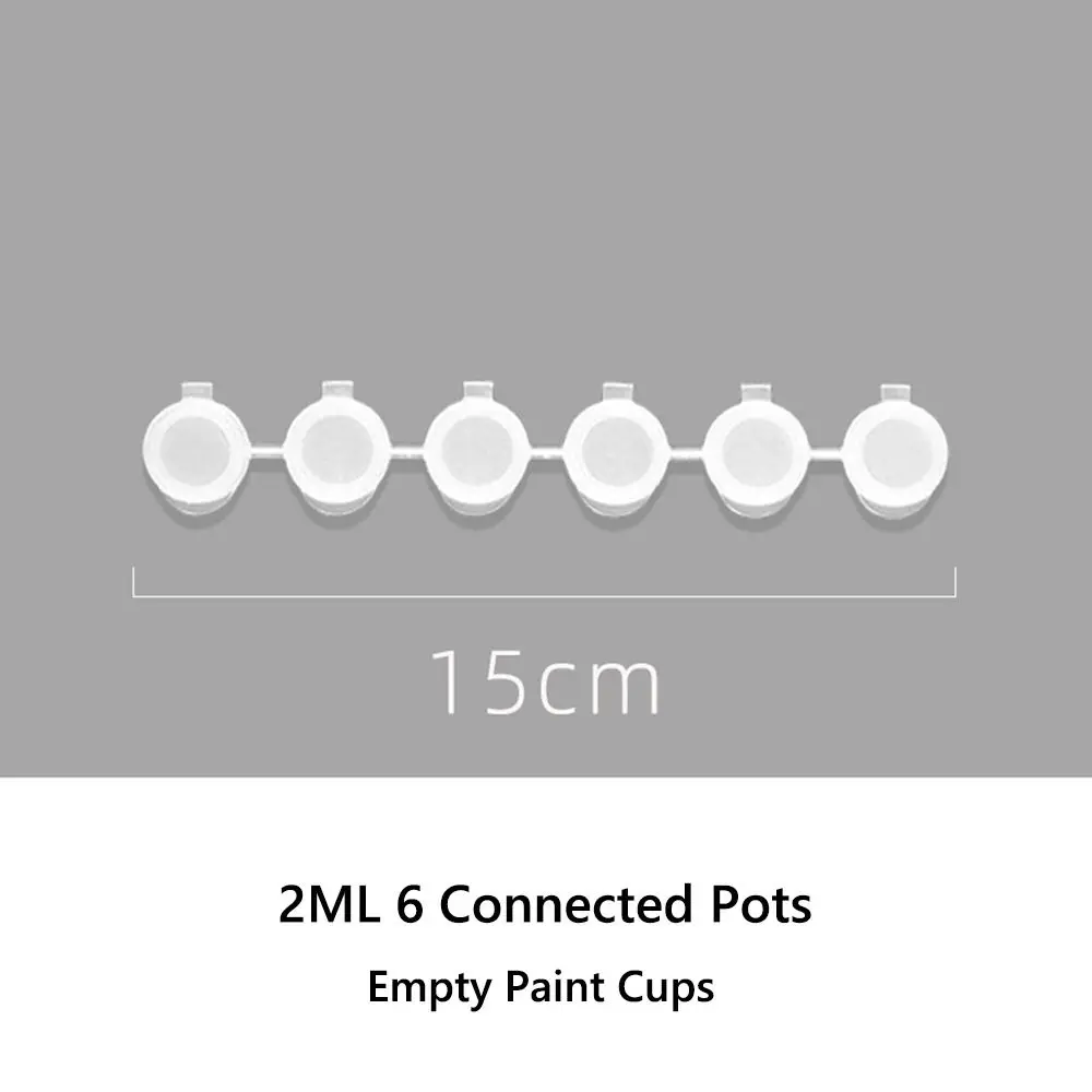 다중 칸막이 플라스틱 색소 스트립 2ml/3ml/5ml 6/8 연결형 용기 빈 페인트 컵 페인트 상자 미술 공예용